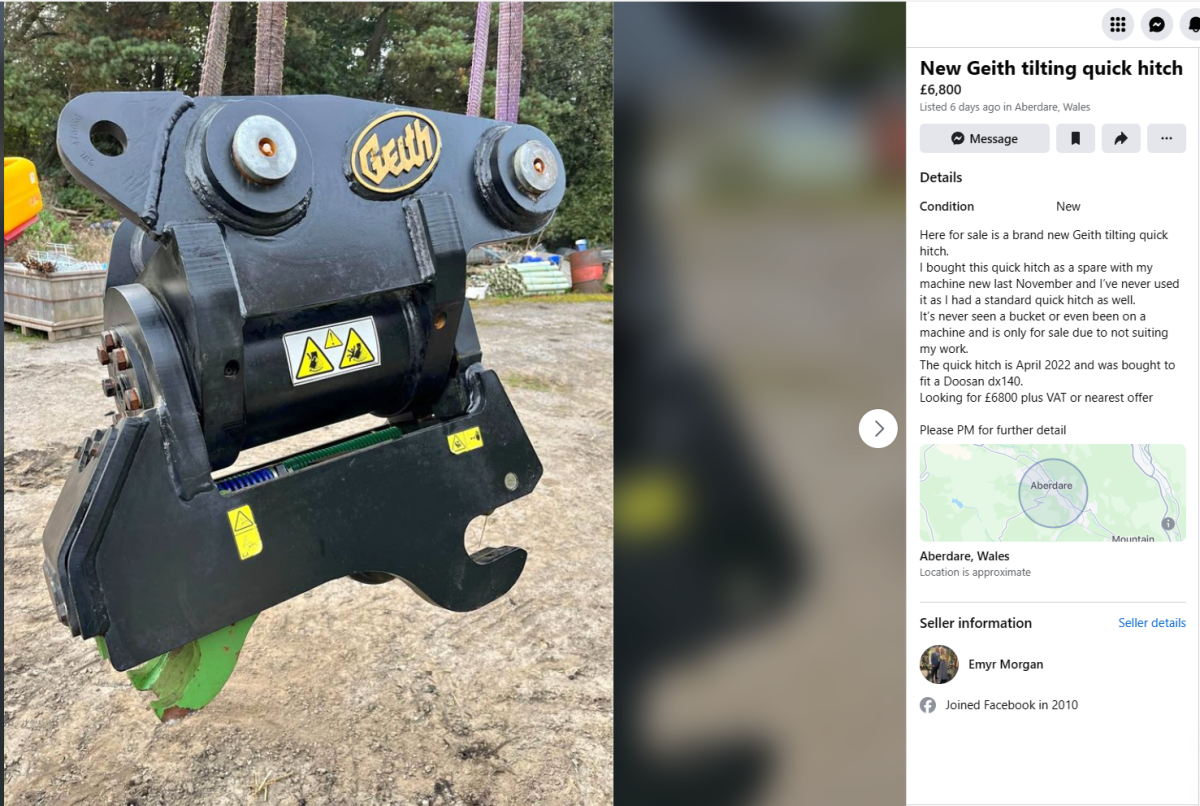 geith tilt hitch (helac type) for 14 tonner .. brand new Plant Talk